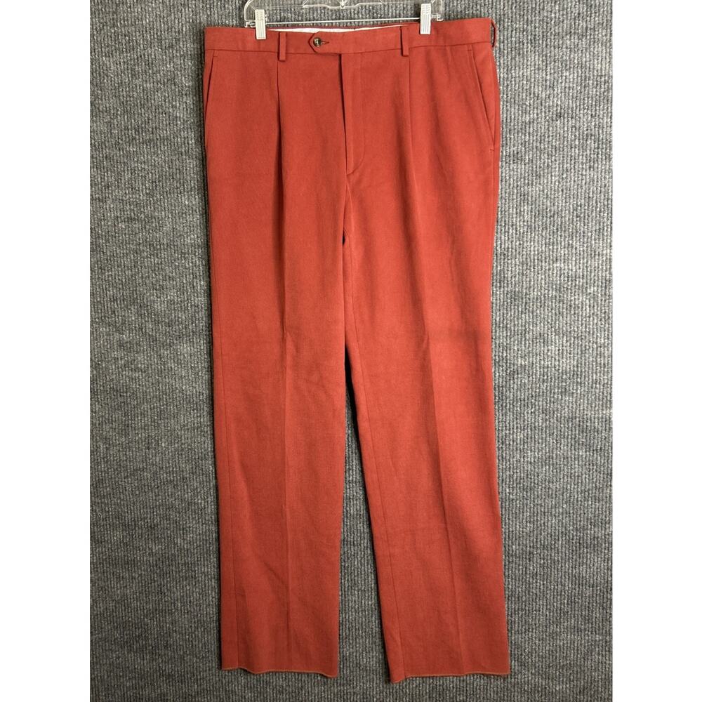 Vintage Equipage Mens Trouser Dress Pants Size 40 Maroon Made In Italy Mid Rise